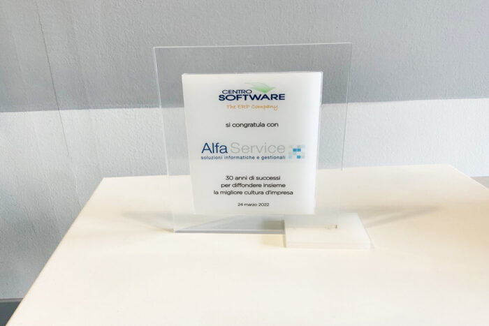 Post Centro Software Alfa Service da 30 anni, con orgoglio, partner storici di Centro Software. Lavoriamo per diffondere la miglior cultura d'impresa