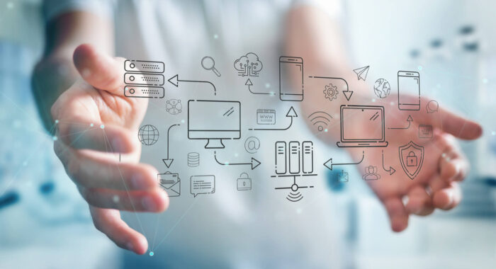 businessman-using-tech-devices-icons-thin-line-interface (1) Alfa Service collabora con Achab e sceglie Domotz come soluzione per la gestione degli ambienti IT dei suoi clienti.